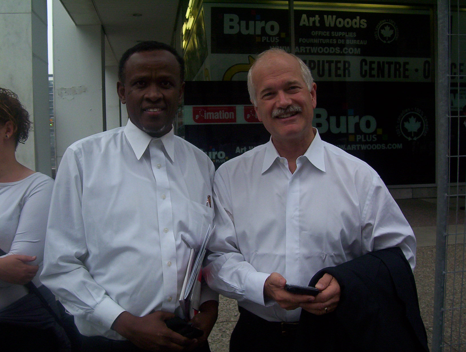 Abdiwahid Osman Haji with Jack Layton NDP leader Canada