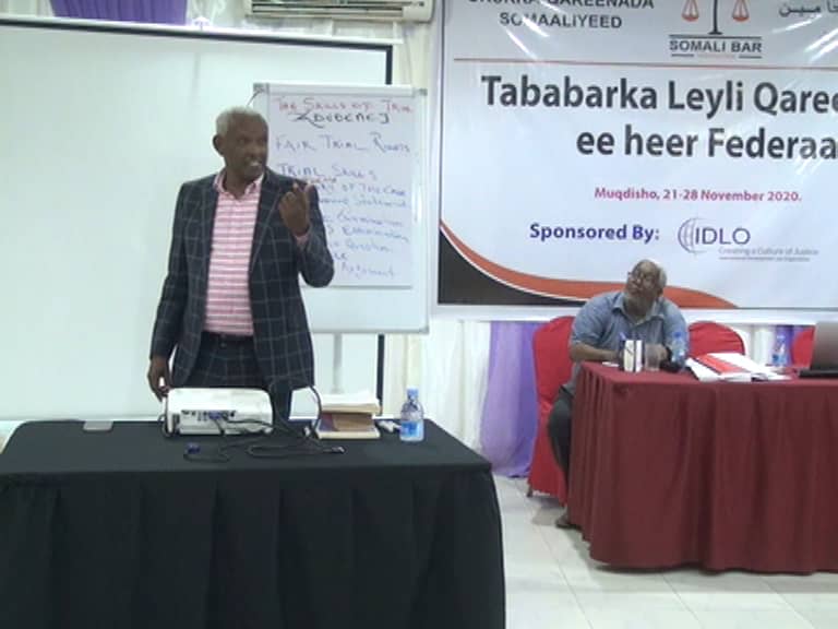 Abdiwahid Osman Haji training lawyers workshop Somalia SICLE